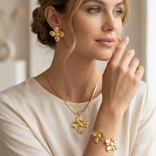 Load image into Gallery viewer, Anti Tarnish Combo Set with 1 Pair of Earring, Bracelet, Necklace and Ring