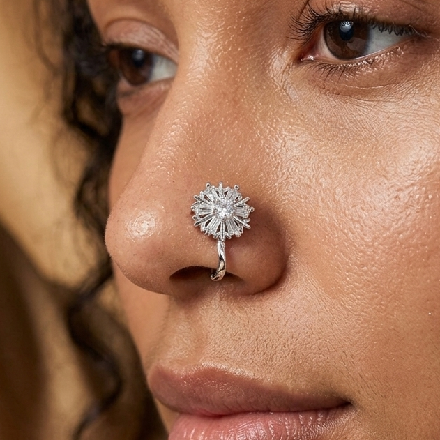 Anti Tarnish CZ nose pin