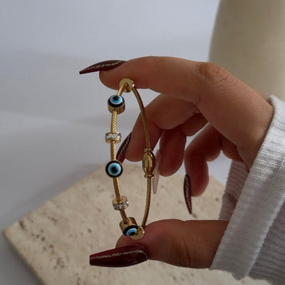 Anti Tarnish Golden Evil Eye Bracelet 3