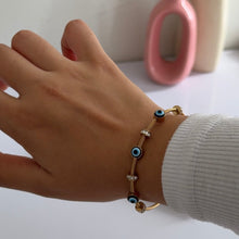 Load image into Gallery viewer, Anti Tarnish Golden Evil Eye Bracelet 3