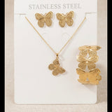 Anti Tarnish Combo Set with 1 Pair of Earring, Bracelet and Necklace