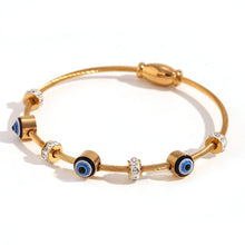 Load image into Gallery viewer, Anti Tarnish Golden Evil Eye Bracelet 3