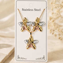 Load image into Gallery viewer, Anti Tarnish 3-Tone Combo Set with 1 pair of earring and Necklace 13
