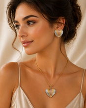 Load image into Gallery viewer, Anti Tarnish 3-Tone Combo Set with 1 pair of earring and Necklace 6