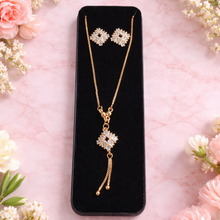 Load image into Gallery viewer, Cz Necklace and earrings set with box