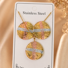 Load image into Gallery viewer, Anti Tarnish 3-Tone Combo Set with 1 pair of earring and Necklace 9