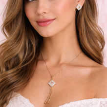 Load image into Gallery viewer, Cz Necklace and earrings set with box
