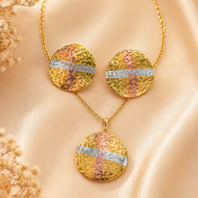 Load image into Gallery viewer, Anti Tarnish 3-Tone Combo Set with 1 pair of earring and Necklace 9