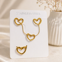 Load image into Gallery viewer, Anti Tarnish Combo Set with 1 Pair of Earring, Necklace and Ring