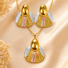 Load image into Gallery viewer, Anti Tarnish 3-Tone Combo Set with 1 pair of earring and Necklace 11