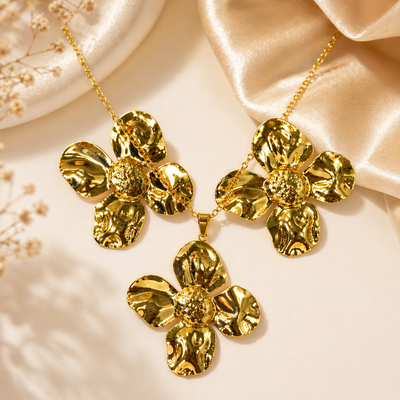 Anti Tarnish Combo Set with 1 pair of earring and Necklace 14