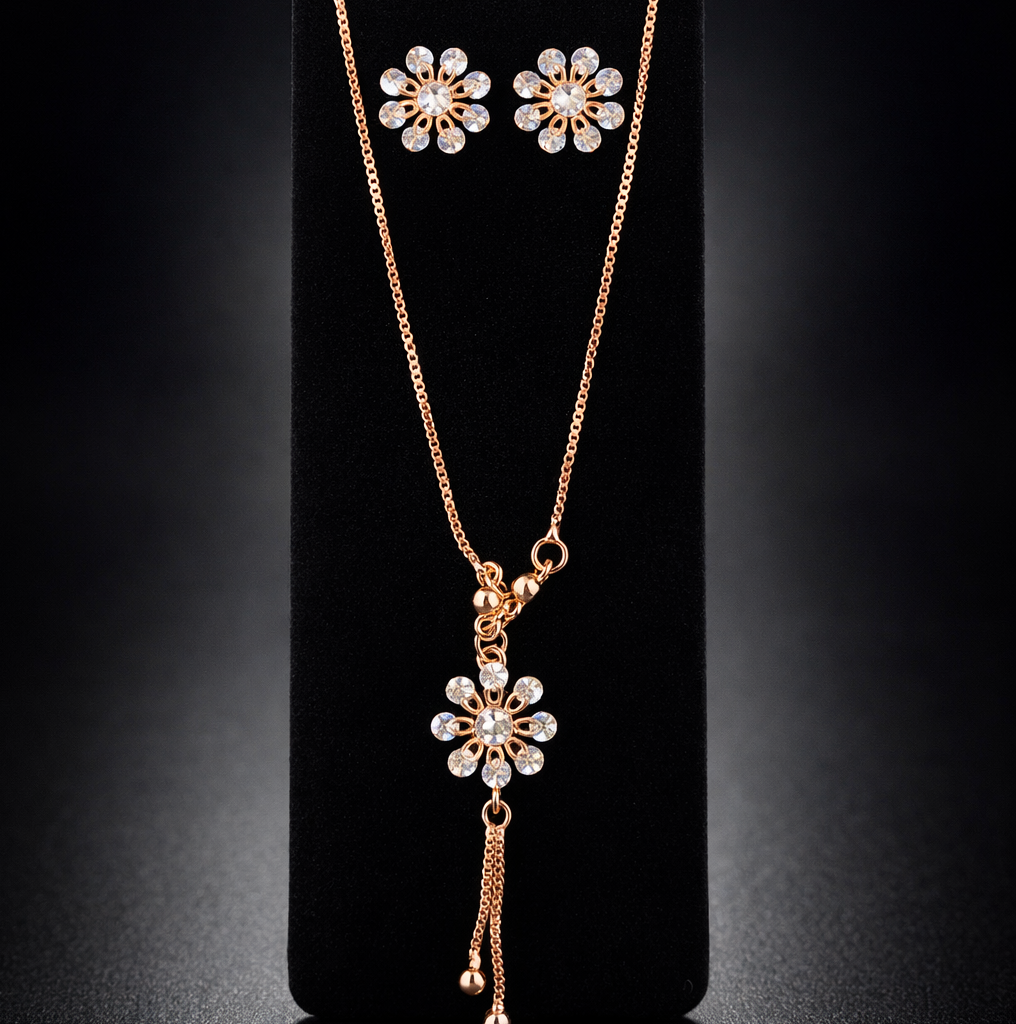 Cz Earring and Necklace with set box