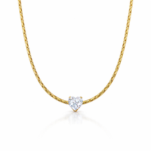 Load image into Gallery viewer, Anti Tarnish Chain Pendant 48 (heart shape crystal)