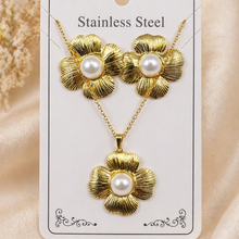 Load image into Gallery viewer, Anti Tarnish Combo Set with 1 Pair of Earring and Necklace 22