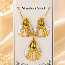 Load image into Gallery viewer, Anti Tarnish 3-Tone Combo Set with 1 pair of earring and Necklace 11