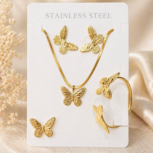 Load image into Gallery viewer, Anti Tarnish Combo Set With 1 Pair of Earring, Bracelet, Necklace and Ring