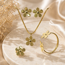 Load image into Gallery viewer, Anti Tarnish Combo Set With 1 Pair of Earring, Bracelet, Necklace and Ring