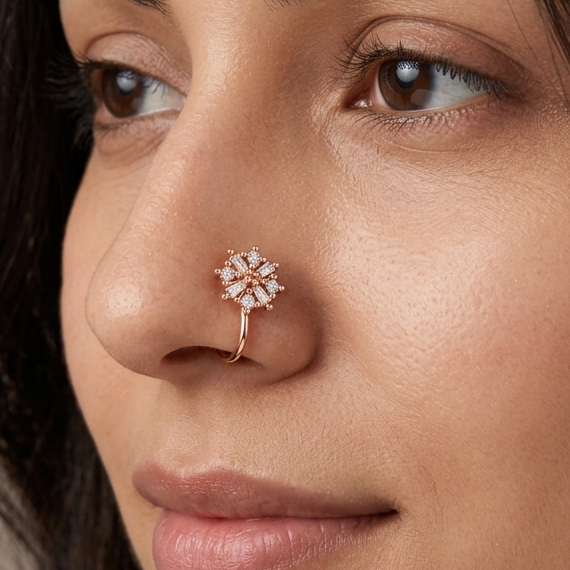 Anti Tarnish CZ nose pin