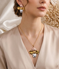Load image into Gallery viewer, Anti Tarnish 3-tone combo set with 1 pair of earring and Necklace 3