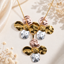 Load image into Gallery viewer, Anti Tarnish 3-tone combo set with 1 pair of earring and Necklace 3