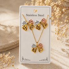 Load image into Gallery viewer, Anti Tarnish 3-tone combo set with 1 pair of earring and Necklace 2
