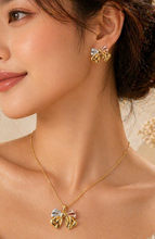 Load image into Gallery viewer, Anti Tarnish 3-tone combo set with 1 pair of earring and Necklace 2
