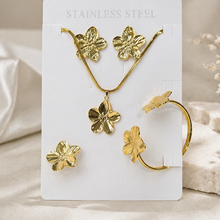 Load image into Gallery viewer, Anti Tarnish Combo Set With 1 Pair of Earring, Bracelet, Necklace and Ring