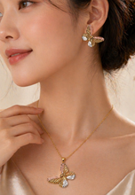 Load image into Gallery viewer, Anti Tarnish 3-tone combo set with 1 pair of earring and Necklace 1