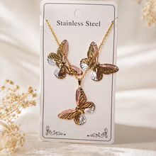 Load image into Gallery viewer, Anti Tarnish 3-tone combo set with 1 pair of earring and Necklace 1