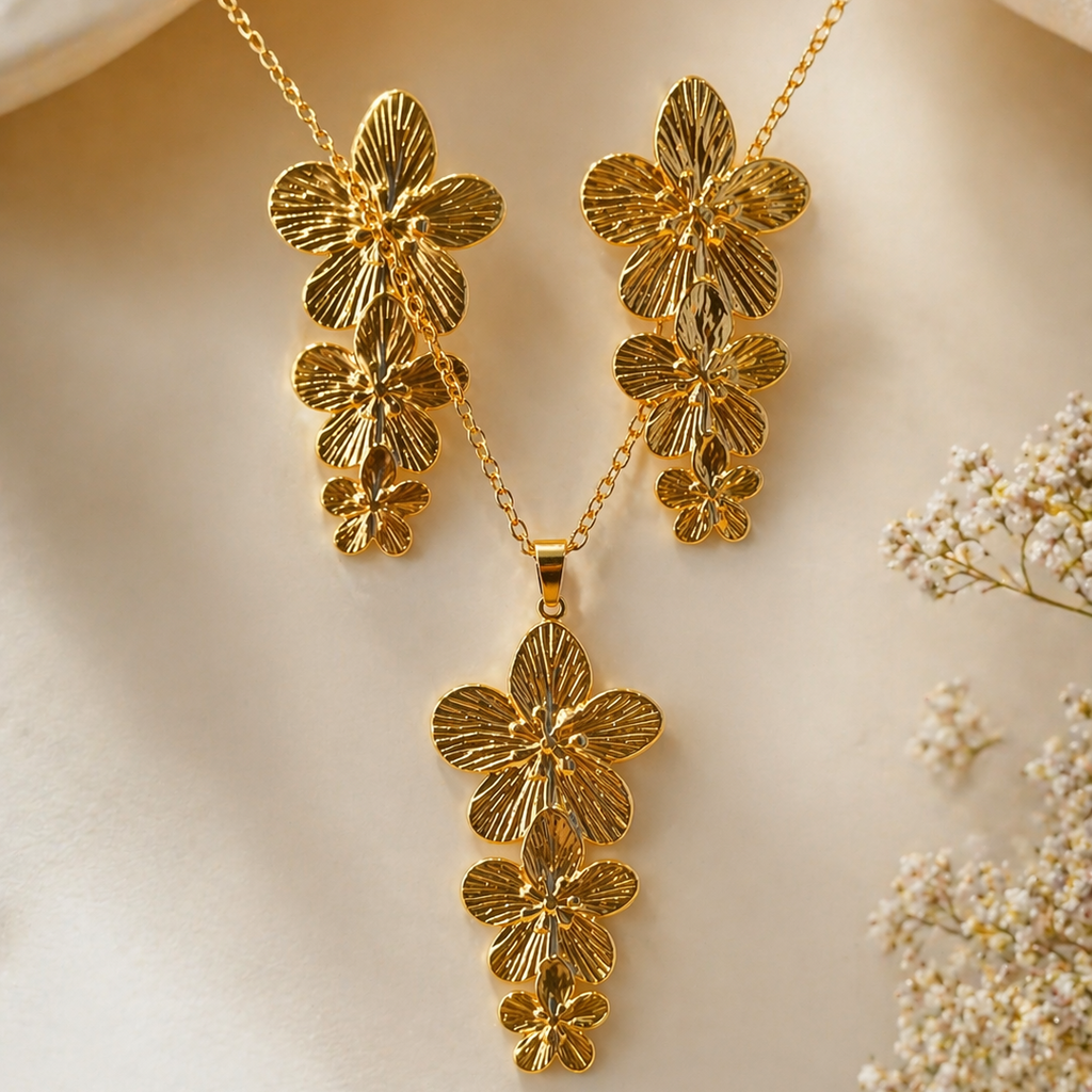 Anti Tarnish  Combo Set with 1 pair of Earring and Necklace