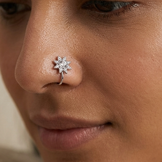 Anti Tarnish CZ nose pin