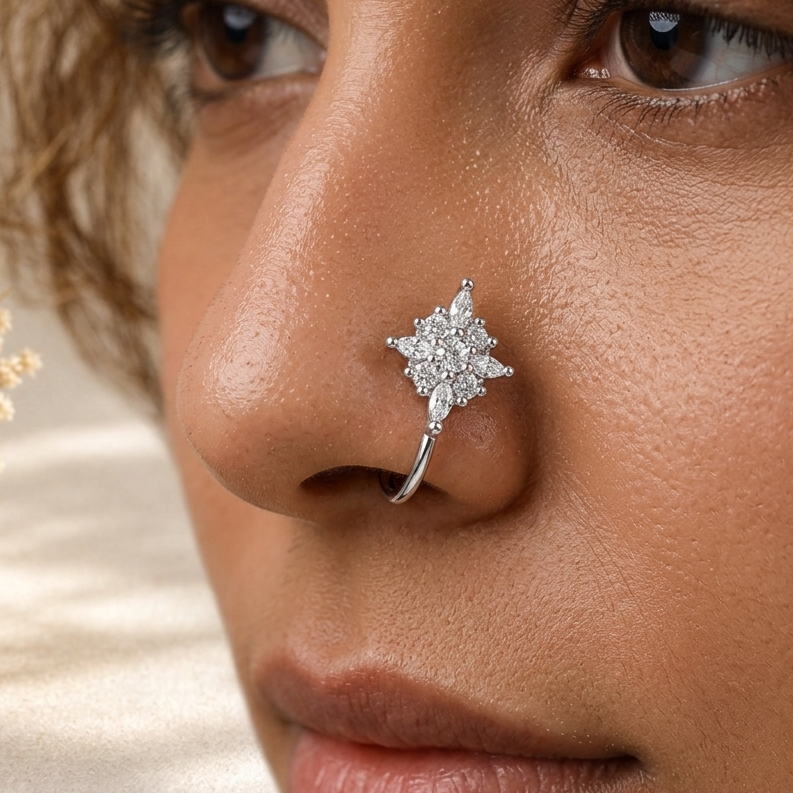 Anti Tarnish CZ nose pin